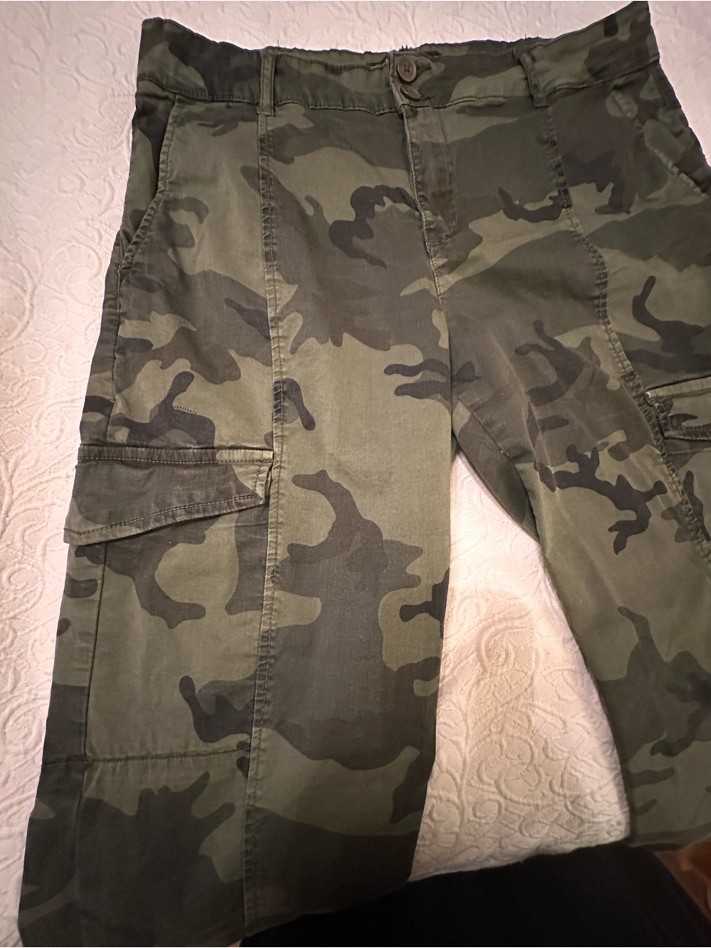 Sanctuary Camo Button-Front Utility Pants - Olive - Picture 2 of 5